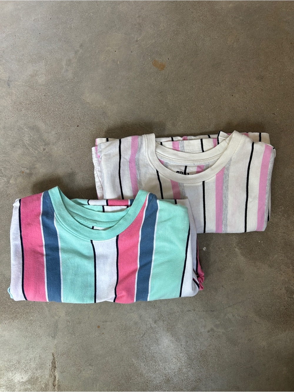Striped Short Sleeve Men’s Scoop Neck Tee - Pack of 2 - Fun Colors | Large